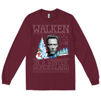 Burgundy christopher walken Long Sleeve Tee - artisFamous
