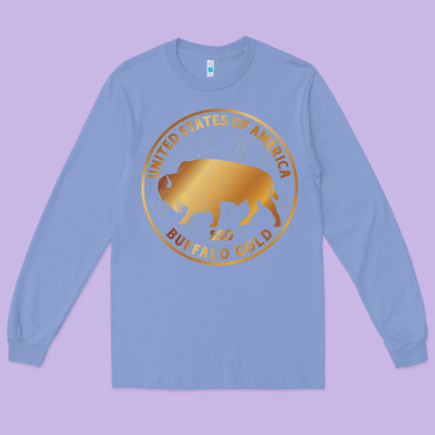 Buffalo Gold Native American - Bison Long Sleeve Tee Designed By Artisfamous
