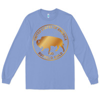 Colony Blue Buffalo Gold Native American - Bison Long Sleeve Tee - artisFamous