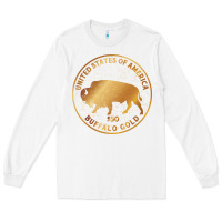 White Buffalo Gold Native American - Bison Long Sleeve Tee - artisFamous