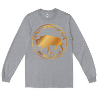 Heather Grey Buffalo Gold Native American - Bison Long Sleeve Tee - artisFamous