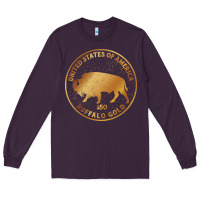 Plum Buffalo Gold Native American - Bison Long Sleeve Tee - artisFamous