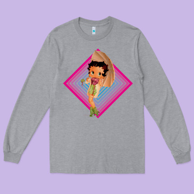 Betty Boop Long Sleeve Tee Designed By Artisfamous