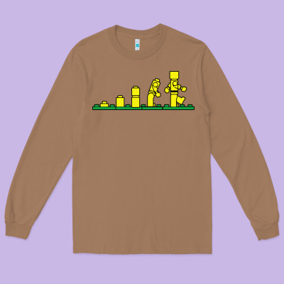 Evolution Of Lego Long Sleeve Tee Designed By Artisfamous