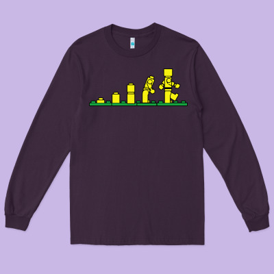 Evolution Of Lego Long Sleeve Tee Designed By Artisfamous