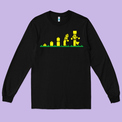Evolution Of Lego Long Sleeve Tee Designed By Artisfamous