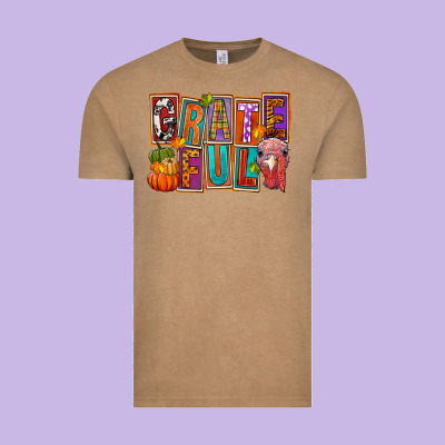 Grateful Thanksgiving Vintage Tee Designed By Fadigitalartstudio