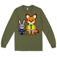 Army Green zootopia duo chibi Long Sleeve Tee - artisFamous