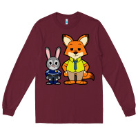 Burgundy zootopia duo chibi Long Sleeve Tee - artisFamous