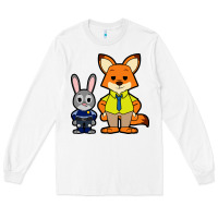 White zootopia duo chibi Long Sleeve Tee - artisFamous