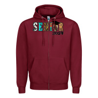 Burgundy western senior 2024 Zipper Hoodie - RanaPortraitStore