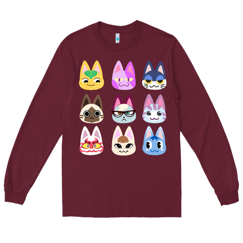 Animal Crossing Cute Cats Animal Crossing New Horizons Long Sleeve Tee by artisFamous | Teevron