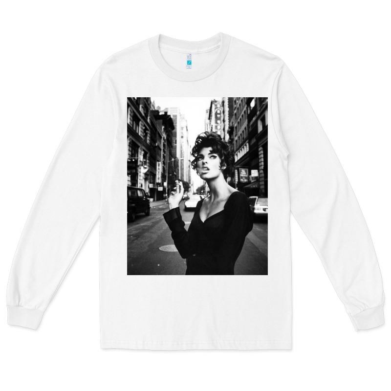 Linda Evangelista Fashion Model Long Sleeve Tee by artisFamous | Teevron