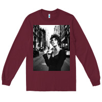Burgundy linda evangelista fashion model Long Sleeve Tee - artisFamous