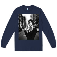 Navy linda evangelista fashion model Long Sleeve Tee - artisFamous