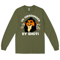Army Green surrounded by idiots book Long Sleeve Tee - artisFamous