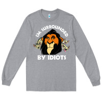 Heather Grey surrounded by idiots book Long Sleeve Tee - artisFamous