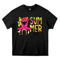 Black Summer Girls Flamingo Heavy Core Tee - CowCowDesign