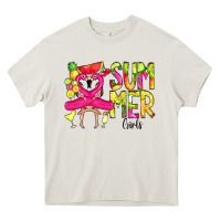 Cream Summer Girls Flamingo Heavy Core Tee - CowCowDesign