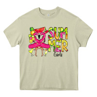 Mossy Summer Girls Flamingo Heavy Core Tee - CowCowDesign