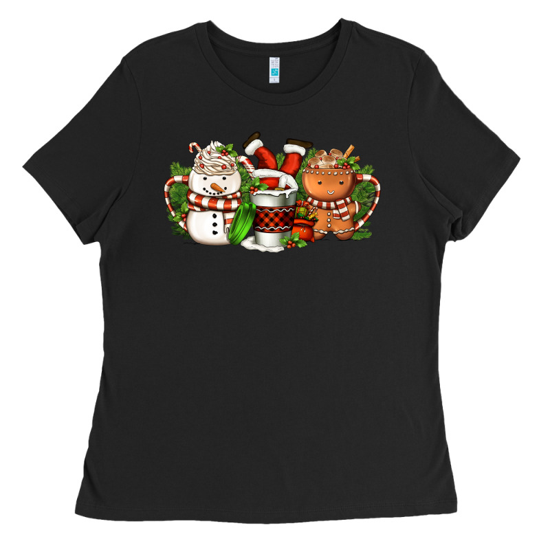 Christmas Coffee Cups Ladies Tee by FaDigitalArtStudio | Teevron