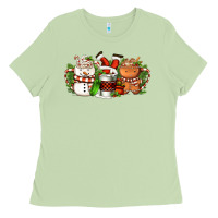 Matcha Christmas coffee cups Ladies Tee - FaDigitalArtStudio