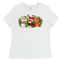White Christmas coffee cups Ladies Tee - FaDigitalArtStudio