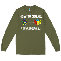 Army Green youth rubiks cube rotate the sides to the position shown cube Long Sleeve Tee - DesigneFamous