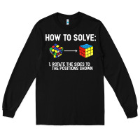 Black youth rubiks cube rotate the sides to the position shown cube Long Sleeve Tee - DesigneFamous