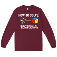 Burgundy youth rubiks cube rotate the sides to the position shown cube Long Sleeve Tee - DesigneFamous