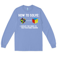 Colony Blue youth rubiks cube rotate the sides to the position shown cube Long Sleeve Tee - DesigneFamous