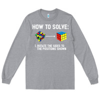 Heather Grey youth rubiks cube rotate the sides to the position shown cube Long Sleeve Tee - DesigneFamous
