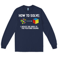Navy youth rubiks cube rotate the sides to the position shown cube Long Sleeve Tee - DesigneFamous
