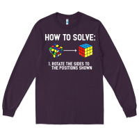 Plum youth rubiks cube rotate the sides to the position shown cube Long Sleeve Tee - DesigneFamous