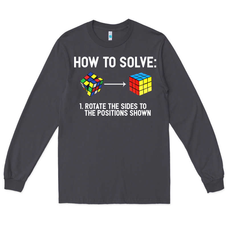 Youth Rubiks Cube Rotate The Sides To The Position Shown Cube Long Sleeve Tee by DesigneFamous | Teevron
