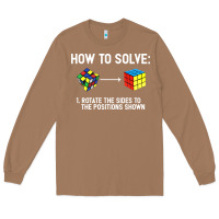 Toasted Coconut youth rubiks cube rotate the sides to the position shown cube Long Sleeve Tee - DesigneFamous