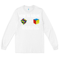 White youth rubiks cube rotate the sides to the position shown cube Long Sleeve Tee - DesigneFamous