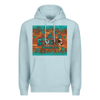 Blue Mist she is strong gemstone sunflower leopard Premium Hoodie - Artiststas
