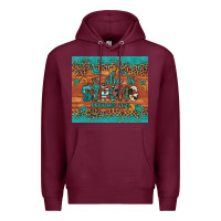 Burgundy she is strong gemstone sunflower leopard Premium Hoodie - Artiststas
