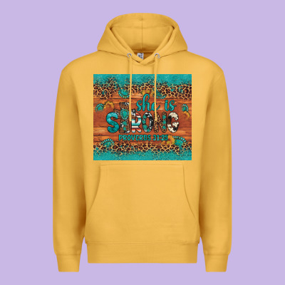 She Is Strong Gemstone Sunflower Leopard Premium Hoodie Designed By Artiststas