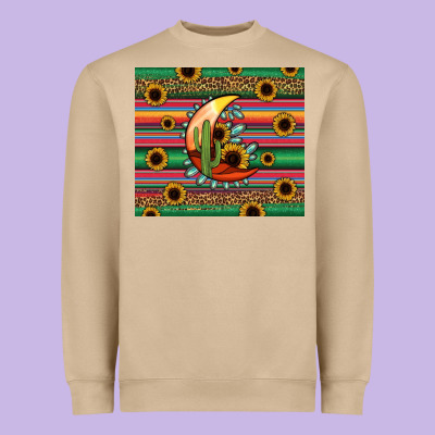Western Desert Moon Heavyweight Sweatshirt Designed By Jasminsmagicworld