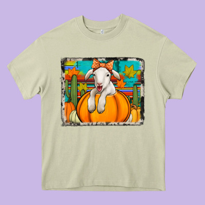 Autumn Sheep In A Pumpkin Heavy Core Tee Designed By Jasminsmagicworld