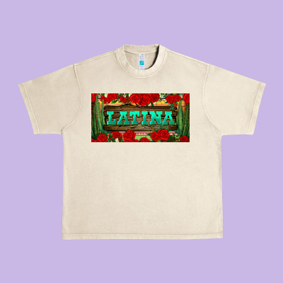 Latina License Plate Urban Heavy Tee Designed By Bundleandbundleshop