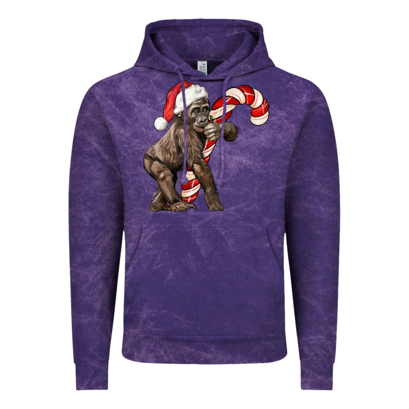 Christmas Candy Cane Baby Gorilla Vintage Hoodie by LillyAllenDesigns | Teevron