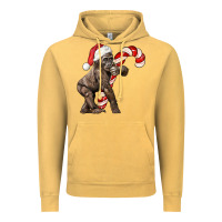 Vintage Mustard Christmas Candy Cane Baby Gorilla Vintage Hoodie - LillyAllenDesigns