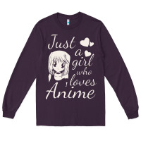 Plum just a girl who loves anime Long Sleeve Tee - DesigneFamous