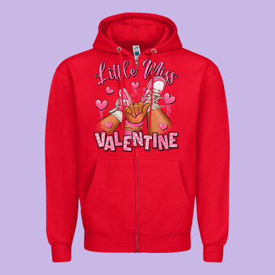 Little Miss Valentine Afro Kid Sneakers Zipper Hoodie Designed By Ranaportraitstore