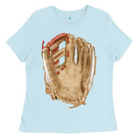 Baby Blue Catchers Mitt Fa Element Ladies Tee - FaDigitalArtStudio