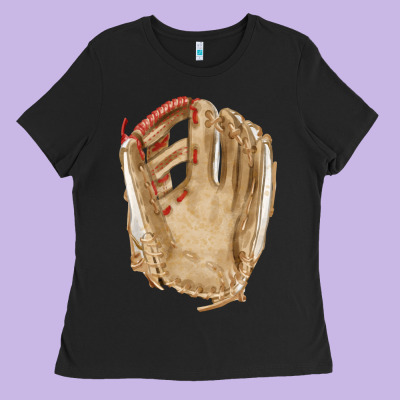 Catchers Mitt Fa Element Ladies Tee Designed By Fadigitalartstudio