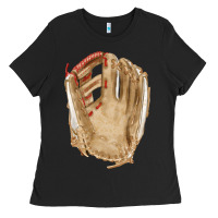Black Catchers Mitt Fa Element Ladies Tee - FaDigitalArtStudio